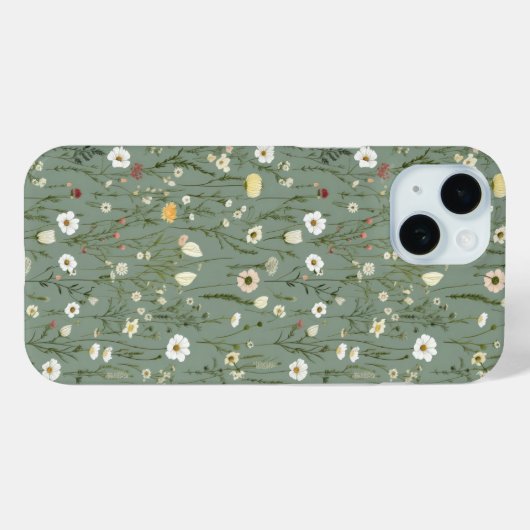 Wildblume Dusty Sage Blumengrün Case-Mate iPhone Hülle (Rückseite (Horizontal))