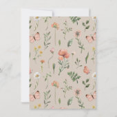 Wildblume "E" Hochstuhlbannerkarte Einladung (Rückseite)