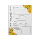 Wildblume-Ecke Sonnenblume Design Food Tracker Notizblock (Rotiert)