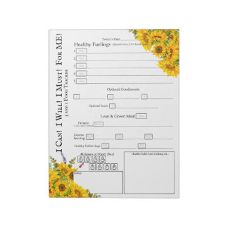 Wildblume-Ecke Sonnenblume Design Food Tracker Notizblock