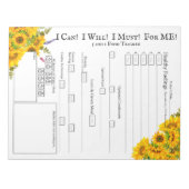 Wildblume-Ecke Sonnenblume Design Food Tracker Notizblock (Vorderseite)