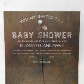 Wildblume Eichenholz, Baby Duschsuite Dreifach Gefaltete Einladung (Innen Erste Seite)