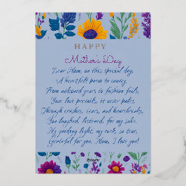 Wildblume - Ein Meisterwerk des Muttertags mit Ged Folien Feiertagskarte