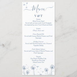 Wildblume Einfache Minimalistische Hochzeit Menükarte