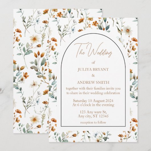 Wildblume Einladung (Vorne/Hinten)