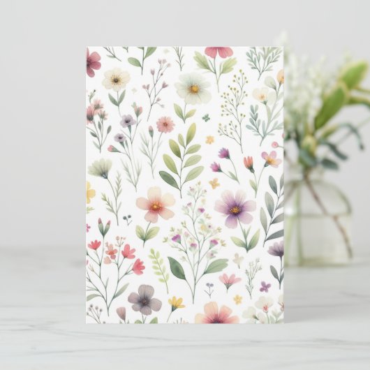 Wildblume Einladung (Stehend Vorderseite)