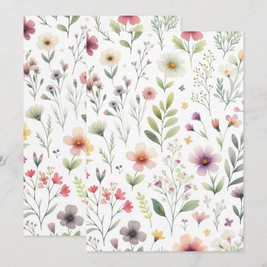 Wildblume Einladung (Vorne/Hinten)