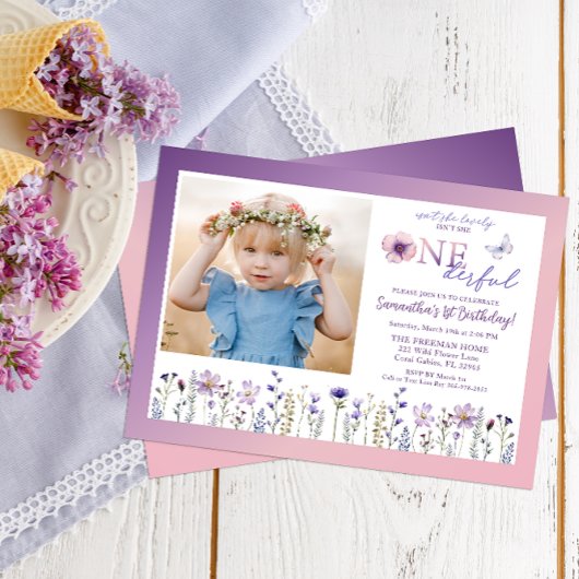 Wildblume Einladung 1. Geburtstag Foto