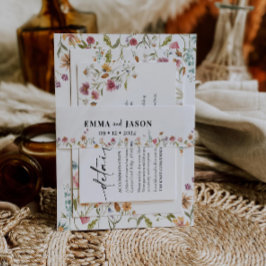 Wildblume Einladung Bauchband Einladungsbanderole