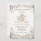 Wildblume Einladung eines sonnigen Mädchens (Vorderseite)