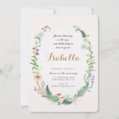 Wildblume Einladung zum ersten Geburtstag (Vorderseite)