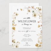 Wildblume Einladung zum ersten Geburtstag (Vorne/Hinten)