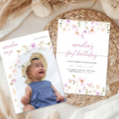 Wildblume Einladung zum ersten Geburtstag Foto