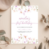 Wildblume Einladung zum ersten Geburtstag Foto