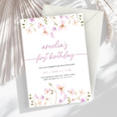 Wildblume Einladung zum ersten Geburtstag Foto