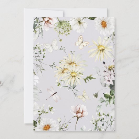 Wildblume Einladung zum Geburtstag (Rückseite)