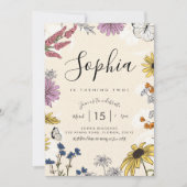 Wildblume Einladung zum Geburtstag (Vorderseite)