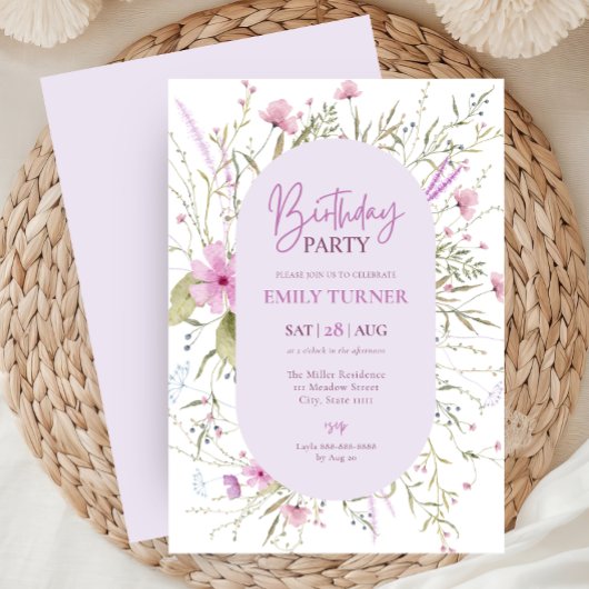 Wildblume Einladung zum Geburtstag