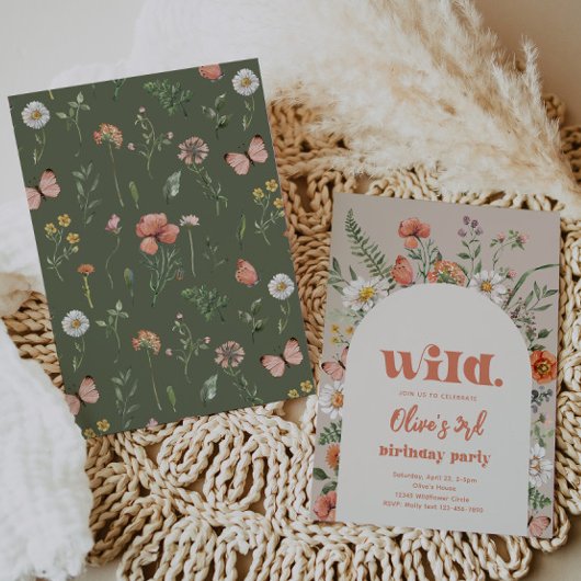 Wildblume Einladung zum Geburtstag | Erste Wildblu