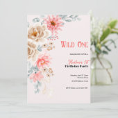 Wildblume Einladung zum Geburtstag | Erste Wildblu (Stehend Vorderseite)