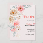 Wildblume Einladung zum Geburtstag | Erste Wildblu (Vorne/Hinten)