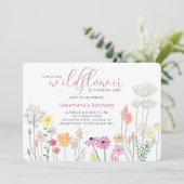Wildblume Einladung zur Geburtstagspartei (Stehend Vorderseite)