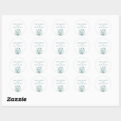 Wildblume Elegance - Hochzeitsticker Runder Aufkleber (Blatt)