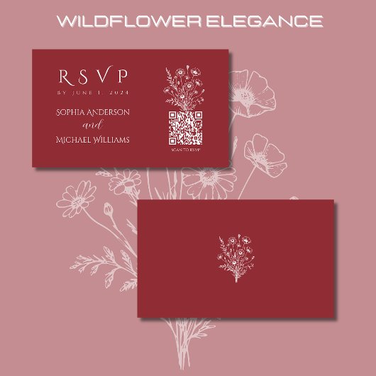 Wildblume Elegance-UAWG-QR-Code- Visitenkarte