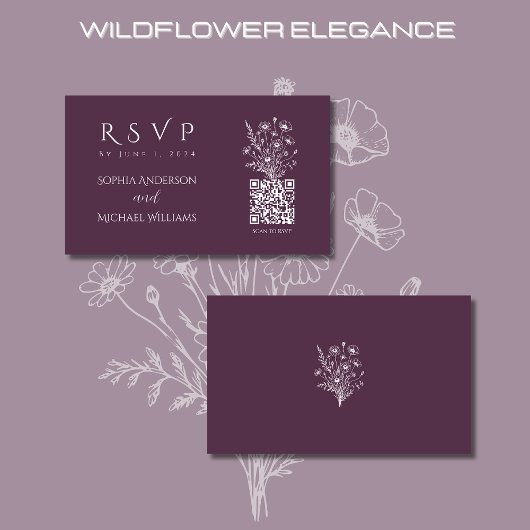 Wildblume Elegance-UAWG-QR-Code- Visitenkarte