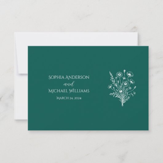 Wildblume Elegance-UAWG-Wedding-Postkarte RSVP Karte (Vorderseite)