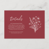Wildblume Elegance Wedding Details- Begleitkarte (Rückseite)