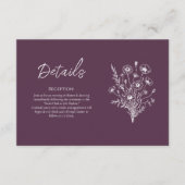 Wildblume Elegance Wedding Details- Begleitkarte (Vorderseite)