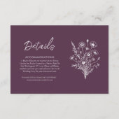 Wildblume Elegance Wedding Details- Begleitkarte (Rückseite)