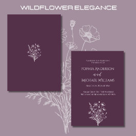 Wildblume Elegance Wedding Lila Thema- Einladung