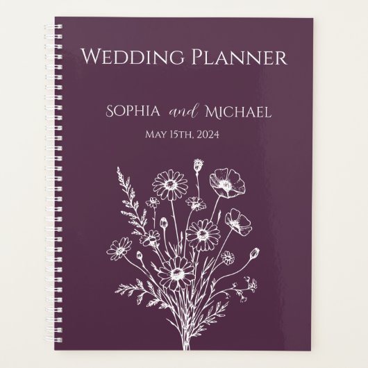 Wildblume Elegance-Wedding-Planner Planer (Vorderseite)