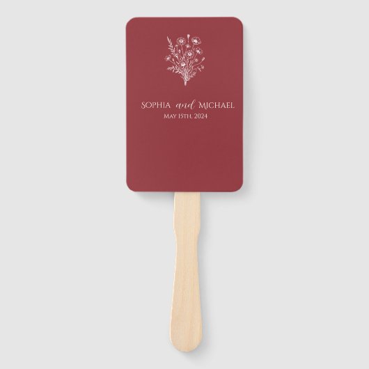 Wildblume Elegance-Wedding-Programm Fächer (Vorderseite)