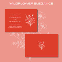 Wildblume Elegance Wedding Red Orange Einladung