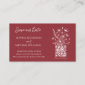 Wildblume Elegance Wedding-Save the Date- Visitenkarte (Vorderseite)