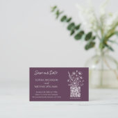 Wildblume Elegance Wedding-Save the Date- Visitenkarte (Stehend Vorderseite)