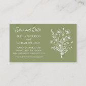 Wildblume Elegance Wedding-Save the Date- Visitenkarte (Vorderseite)