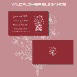 Wildblume Elegance Wedding-Save the Date- Visitenkarte