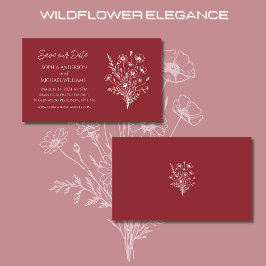 Wildblume Elegance Wedding-Save the Date- Visitenkarte