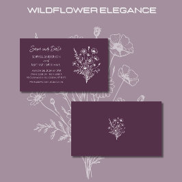 Wildblume Elegance Wedding-Save the Date- Visitenkarte
