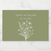 Wildblume Elegance-Wedding Schaumweinetikett (Einzelnes Label)