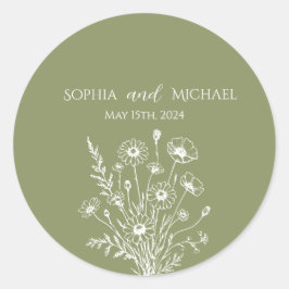 Wildblume Elegance Wedding Stickers