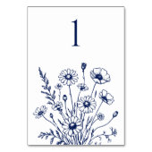 Wildblume Elegance-Wedding-Table-Karte Tischnummer (Rückseite)
