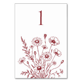 Wildblume Elegance-Wedding-Table-Karte Tischnummer