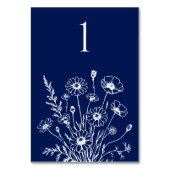 Wildblume Elegance-Wedding-Table-Karte Tischnummer (Rückseite)