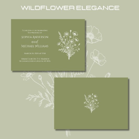 Wildblume Elegance Wedding Thema Einladung