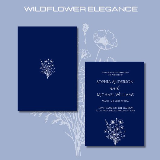 Wildblume Elegance Wedding Thema Einladung